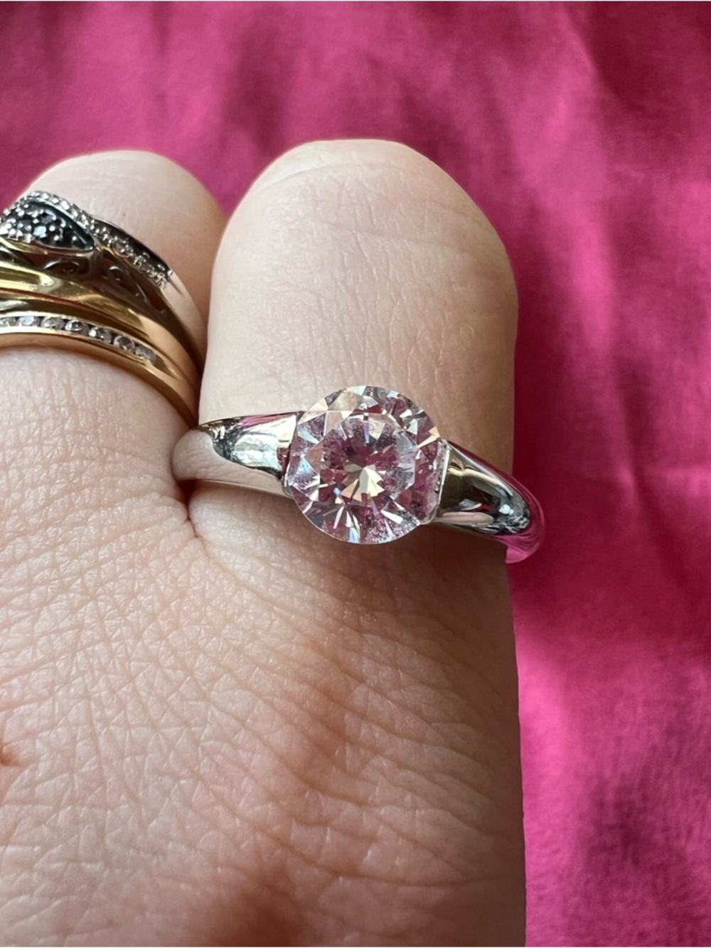 925 Sterling Silver CZ Solitaire Ring